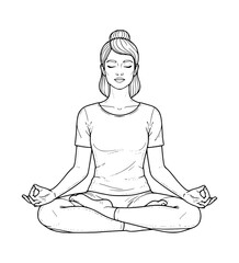Meditating in Stillness Line Art