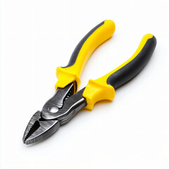 Obraz premium Yellow and black pliers isolated on white background