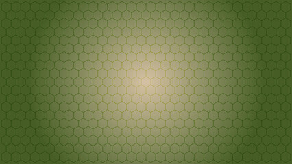 Stunning green honeycomb pattern with soft central glow creates a modern, geometric background perfect for technology, science, or nature-themed projects requiring a unique texture