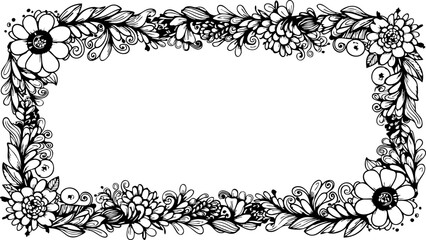 Elegant floral frame artwork perfect for invitations, cards, or social media graphics, adding a touch of natural beauty and vintage charm to your designs