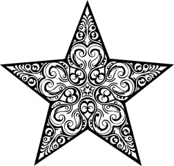 Stunning decorative star with intricate floral design, perfect for adding an elegant touch to your projects or designs with timeless appeal now