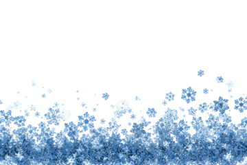Decorative blue snowflake border for winter and christmas designs
