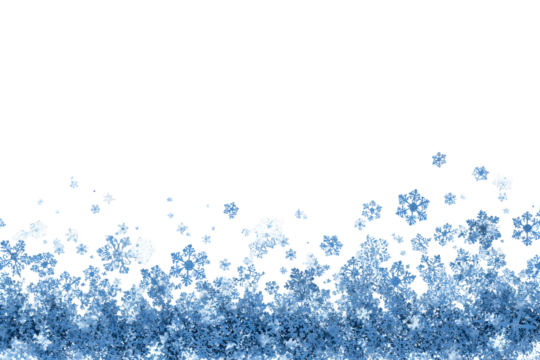 Decorative blue snowflake border for winter and christmas designs