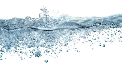 Refreshing crystal clear blue water with bubbles for freshness theme designs