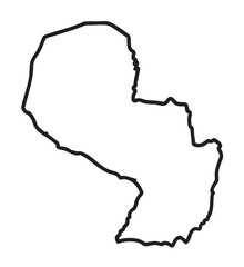 Black outline vector icon of the country paraguay. minimal linear illustration for geographic and educational purposes.