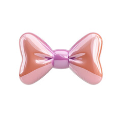 Fototapeta premium Glossy Pink and Purple Bow with a Smooth Finish on a Transparent Background