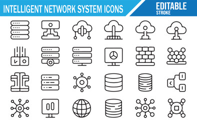 Modern Network Operations Icons – AI, DNS, VPN, Load Balancer, Monitoring
