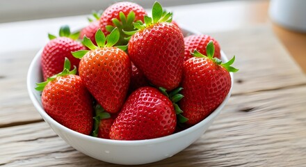 Fresh Strawberries in Bowl
