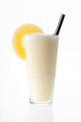 pineapple juice on white background