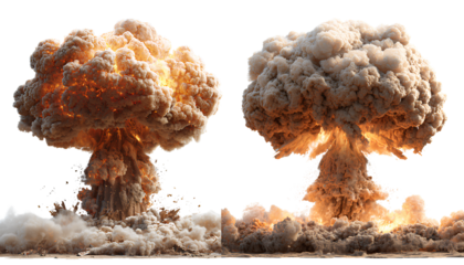 nuclear explosion isolated on a transparent background