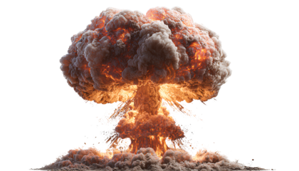 nuclear explosion with a transparent background