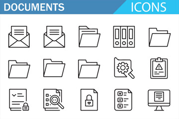 Obraz premium Email and paperwork vector icons for admin and productivity apps