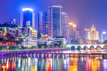 Obraz premium Guiyang, China cityscape on the Nanming River 214
