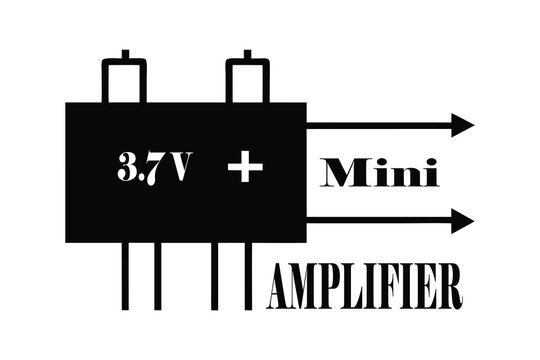 3.7V Mini Amplifier Circuit Diagram Vector on White Background