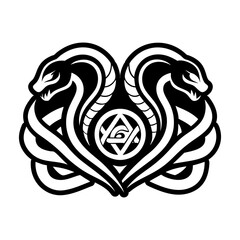 Naklejka premium A solid style icon depicting a snake face