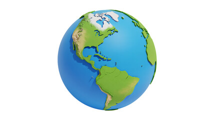 Explore the Americas with this stylized Earth illustration, perfect for educational content, global business presentations, and environmental awareness campaigns