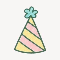 Colorful festive party hat illustration.