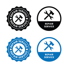 rapier service icons set, logo, label, badge, sticker, symbol, emblem, stamp, black, line, flat vector, isolated illustration. Rapier Service Icon Vector