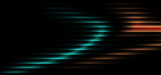 Teal and Orange Light Flow Background