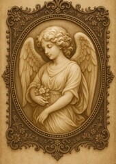 Fototapeta premium Elegant angelic vintage art
