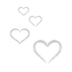 White luminous heart line with smooth glow and elegant shimmer. Romantic vector frame for love invitations, Valentine’s Day, and celebration designs.