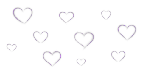Glowing neon heart in purple hue with sparkling light beam. Abstract love icon with luminous effect for romantic, festive, or wedding-themed designs.
