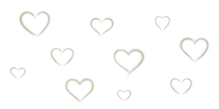 Sparkling gold heart shape glowing on transparent background. Light frame symbolizing love, luxury, and celebration, perfect for romantic and holiday design concepts.