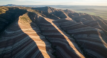 The dramatic folds and strata of sedimentary mountain rock.