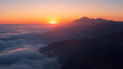 Fototapeta premium sunset over the mountains