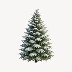Fototapeta premium Snow-covered evergreen tree illustration.