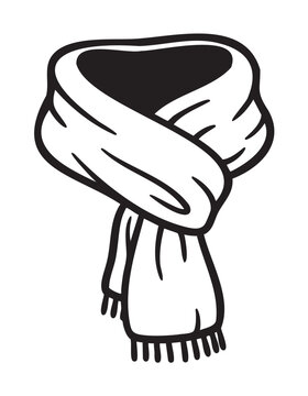 black and white scarf clip art preview