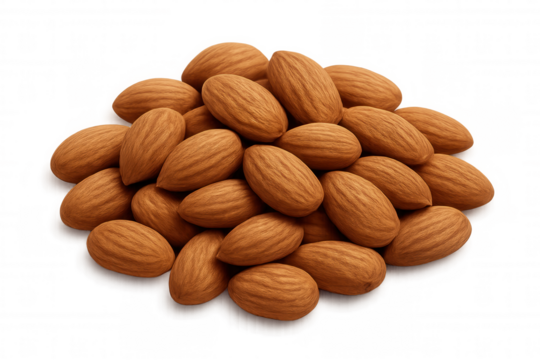 Healthy almonds forming a pile, offering nutritious snack and ingredient options on transparent background