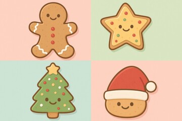 Obraz premium Cute festive cookie illustration