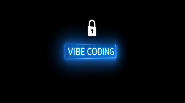 Businessperson vibe coding at desk with glowing blue java code, showing script runner and digital focus in secure tech. on neon line box background. 4k workspace