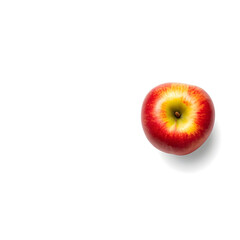 Single red and yellow apple isolated on white background