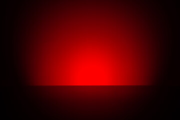 Minimalist red light gradient horizon in darkness