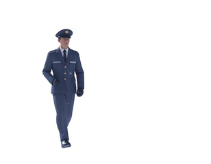 Male air force officer in a formal blue service dress uniform.