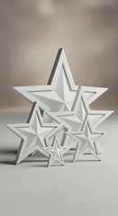 Obraz premium Group of White Stars Abstract Arrangement Minimalist Design
