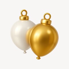 Elegant gold white balloons decor