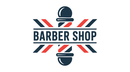 Classic barber shop logo featuring a traditional pole and bold typography for salons vector