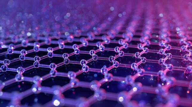 Intricate view of graphene sheet structure in a close-up shot