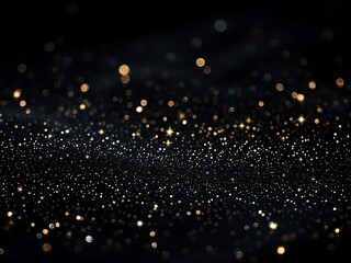 Celestial Sparkle An Ethereal Galaxy of Golden and Silver Light on Dark Background