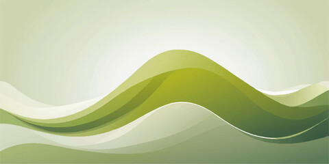 Abstract green wave background with flowing lines and artistic color texture