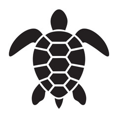 Obraz premium A simple black silhouette of a turtle viewed from above