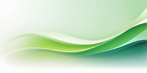 Abstract green and blue wave design with a flowing curve pattern for a vibrant vector illustration backdrop