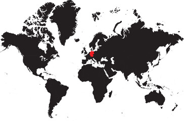 Germany on the World Map Highlighted © Griffin9678