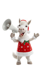 Fototapeta premium A funny 3D cartoon horse in an isolated on a transparent background
