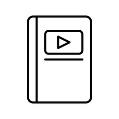 Video Learning Book Icon Vector. Online Video Learning Book logo