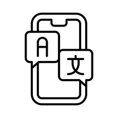 Smartphone Translation App Icon Vector. Mobile Language Translation logo.