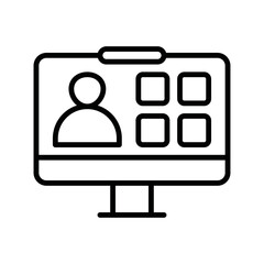 Virtual Online Classroom Grid Icon Vector. Online Classroom Grid Logo
